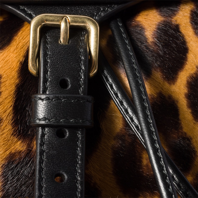 Printed leather backpack