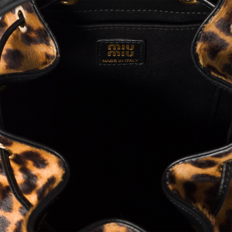 Printed leather backpack