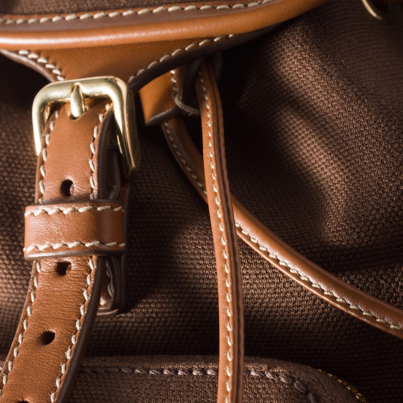 Canvas and leather backpack