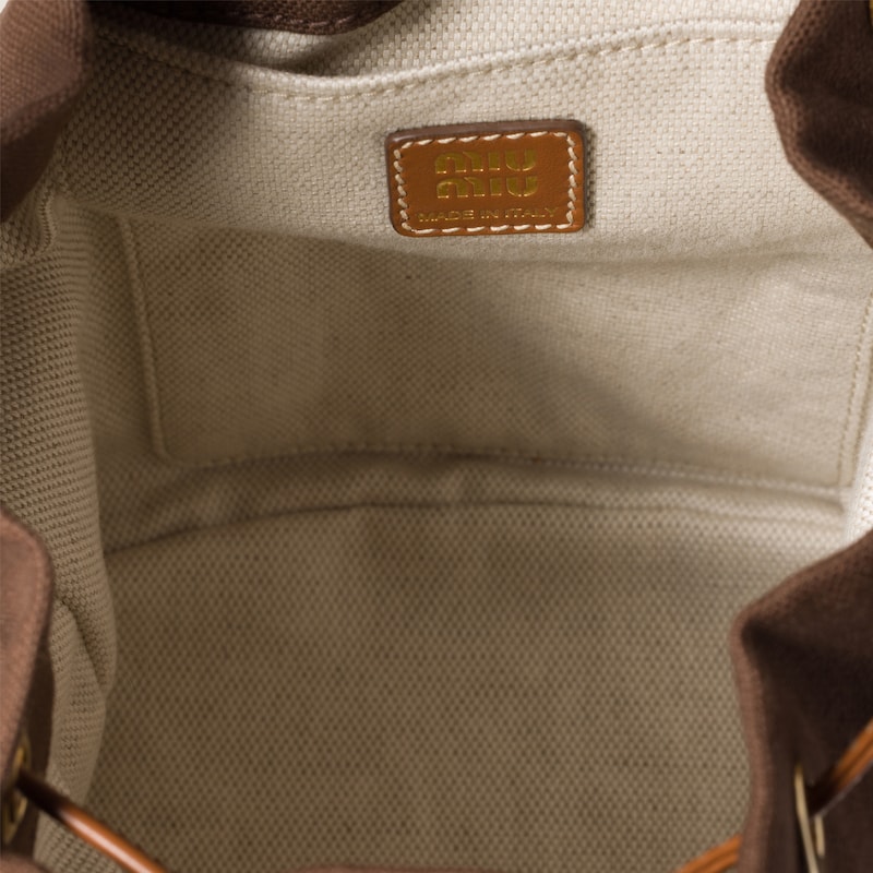 Canvas and leather backpack