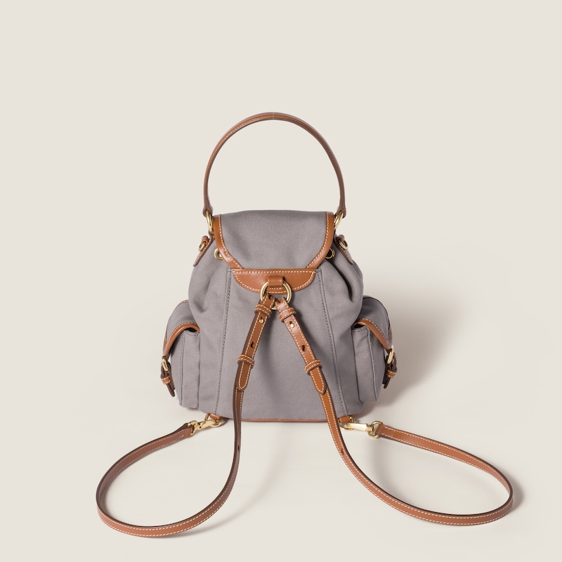Canvas and leather backpack