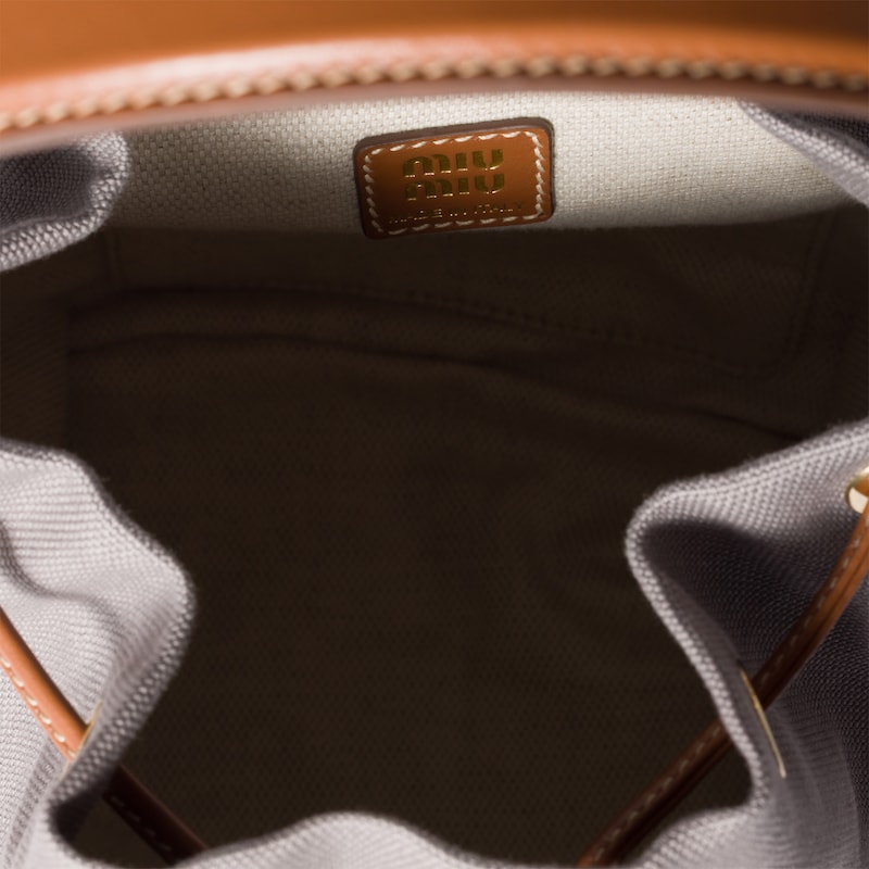 Canvas and leather backpack