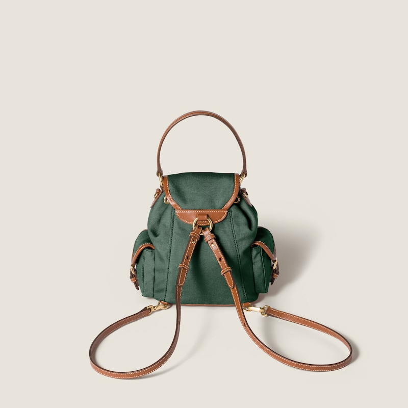 帆布和皮革双肩背包