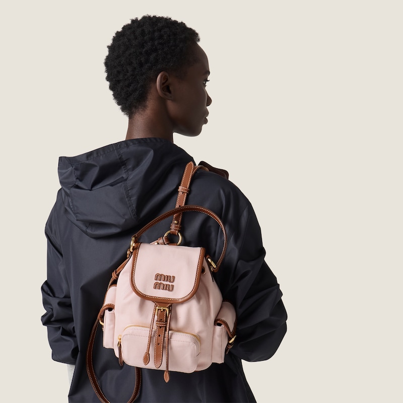 Canvas and leather backpack