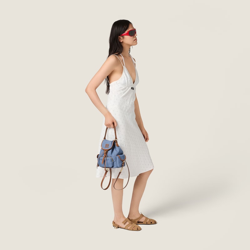 Canvas and leather backpack