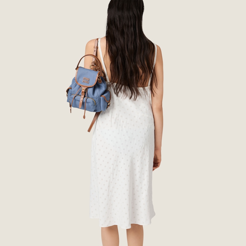 Canvas and leather backpack