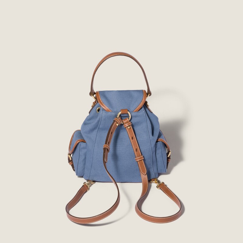 Canvas and leather backpack