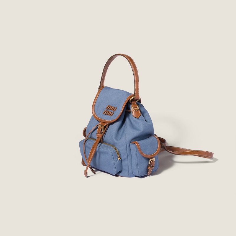 Canvas and leather backpack