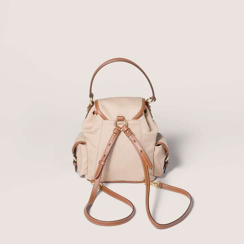 Canvas and leather backpack