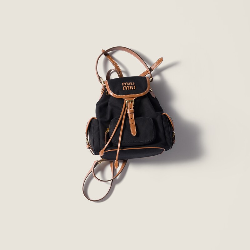 Canvas and leather backpack