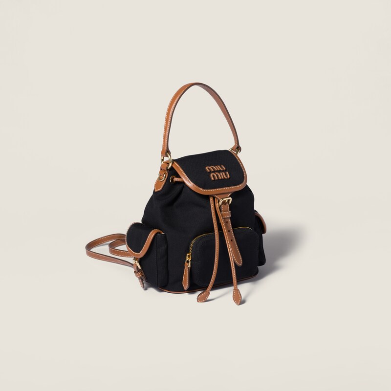 Canvas and leather backpack