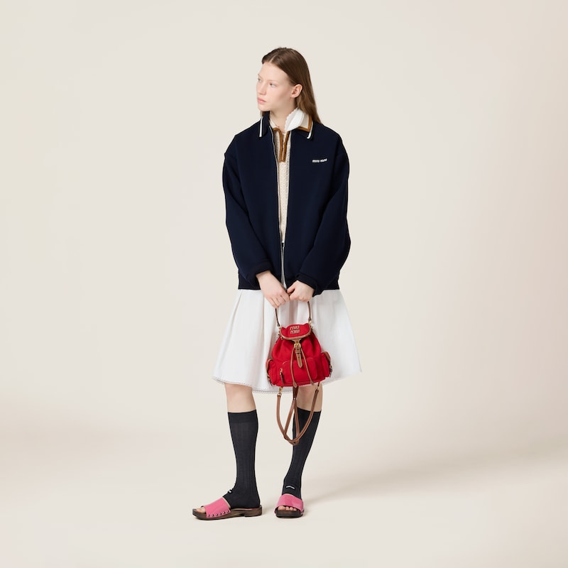 Canvas and leather backpack