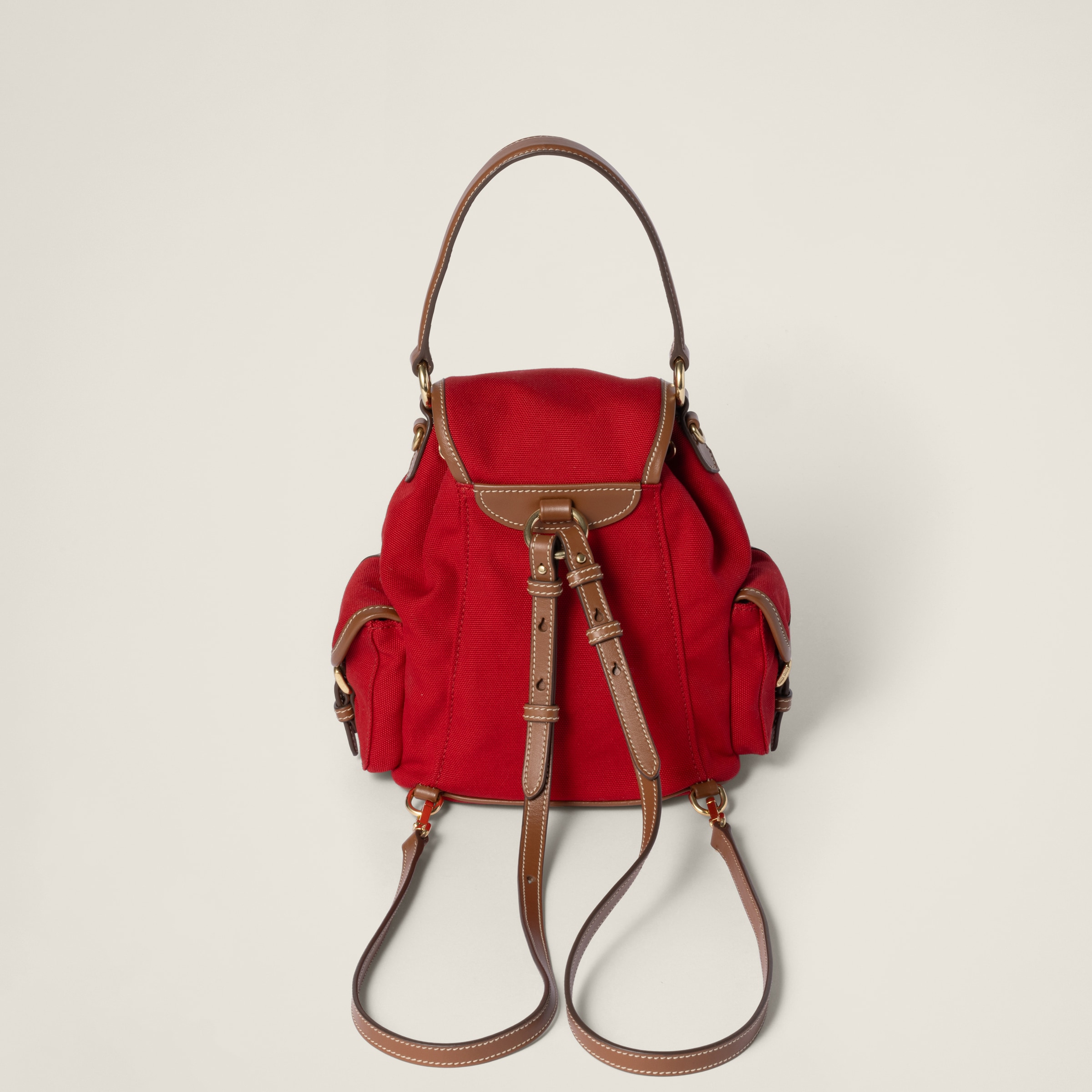 MIU MIU CANVAS AND LEATHER BACKPACK