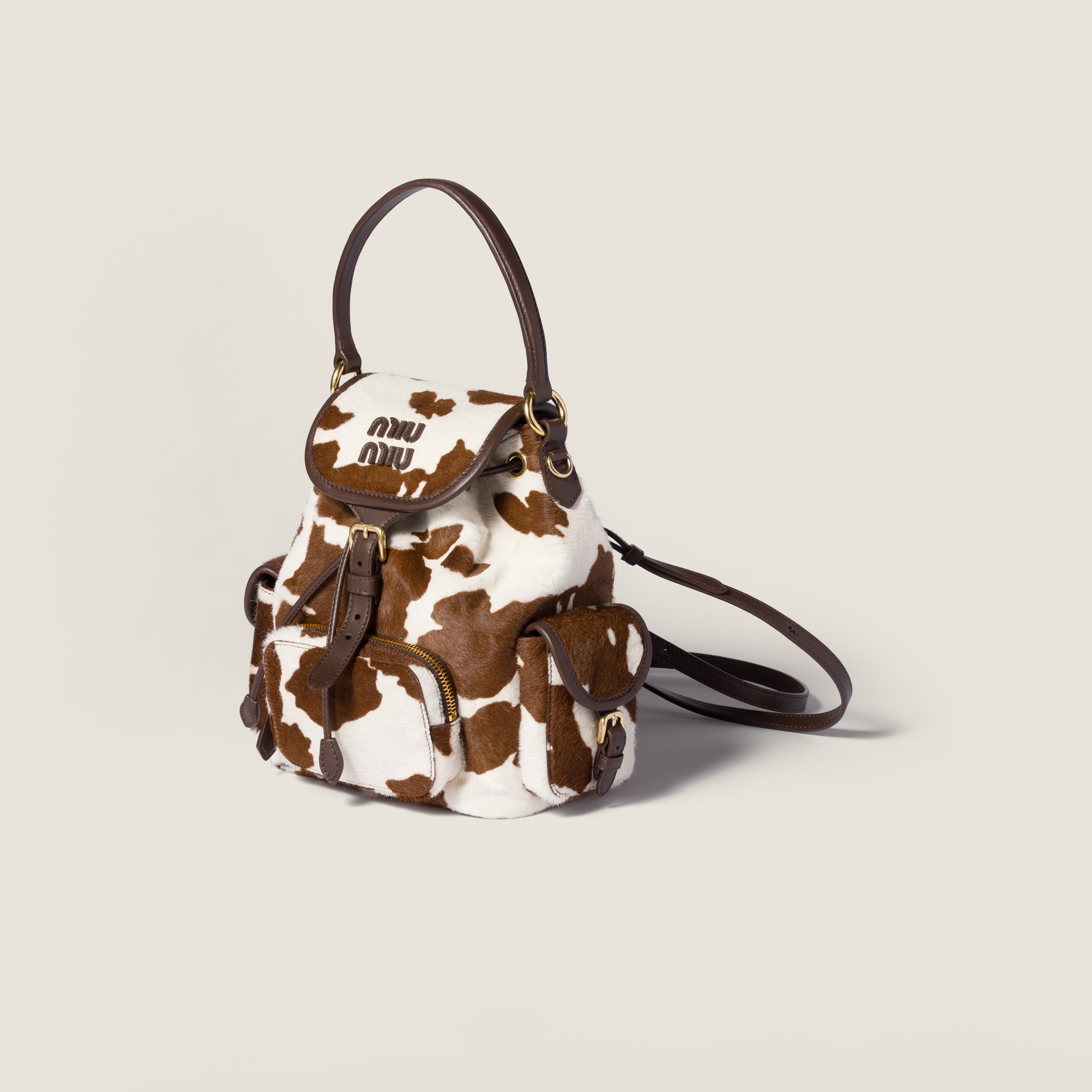 Miu Miu Printed Leather Backpack