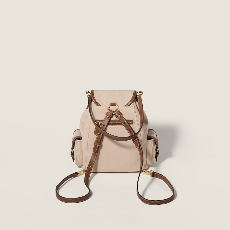 Canvas and leather backpack