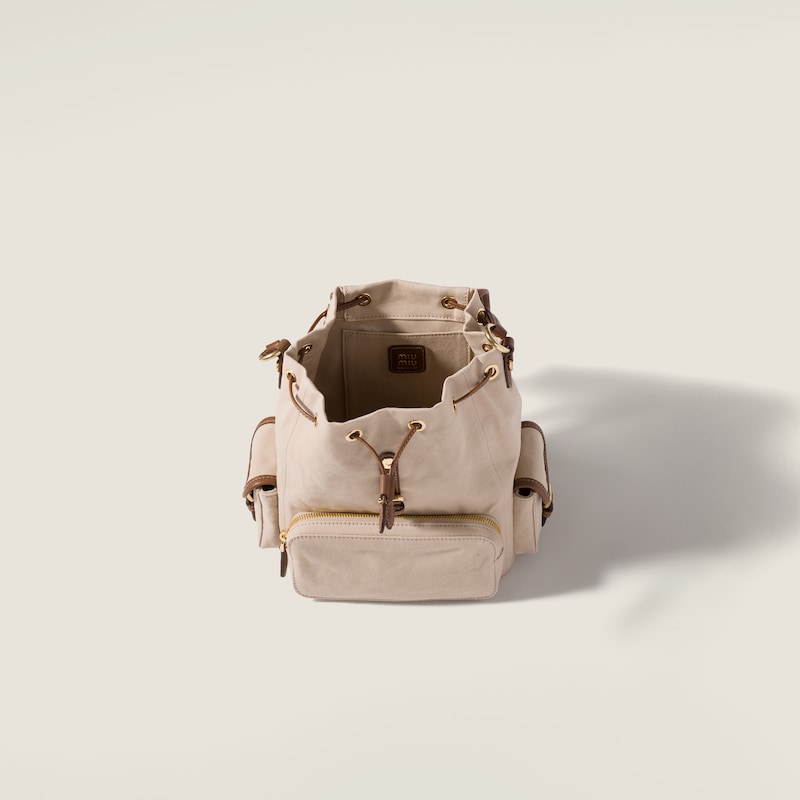 Canvas and leather backpack