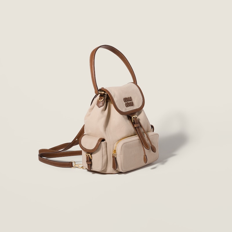 Canvas and leather backpack