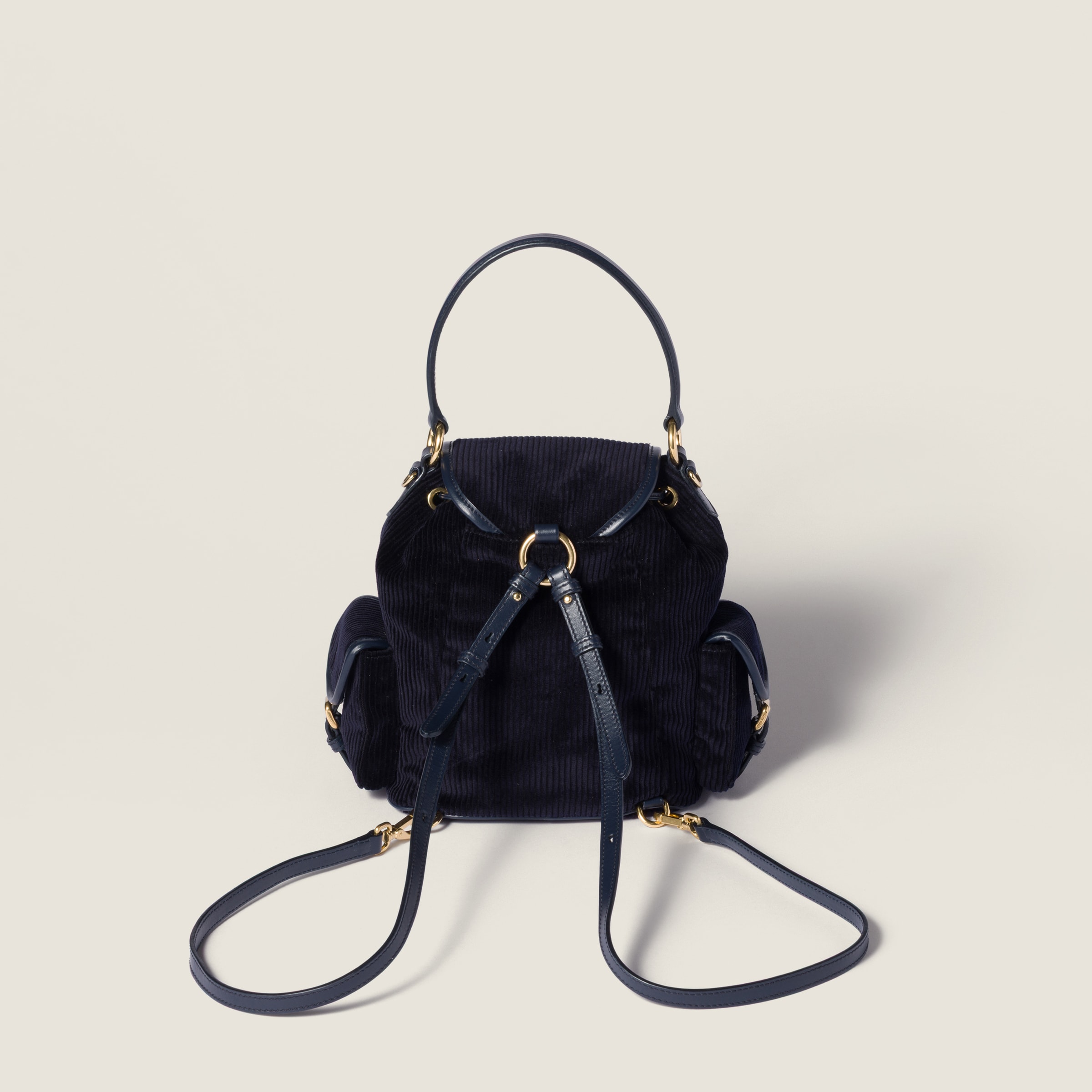Navy Corduroy Backpack | Miu Miu
