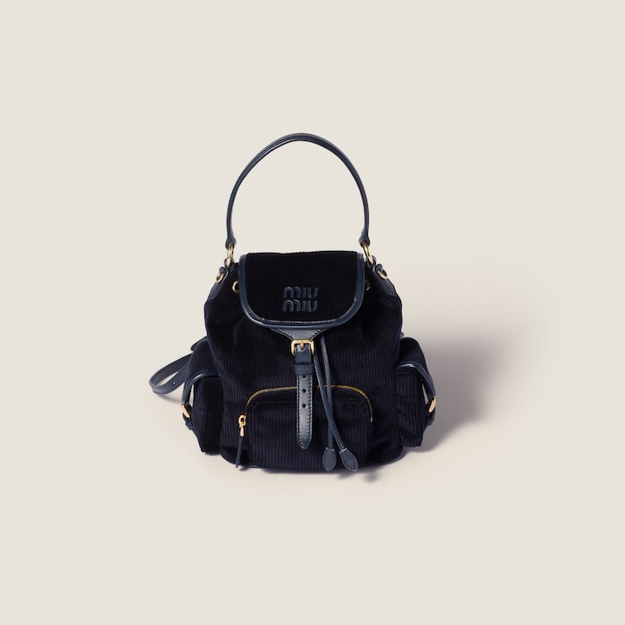 miumiu リュック＆チャーム MiuMiu ミュウミュウ バックパックキャンバス レザー ロゴ