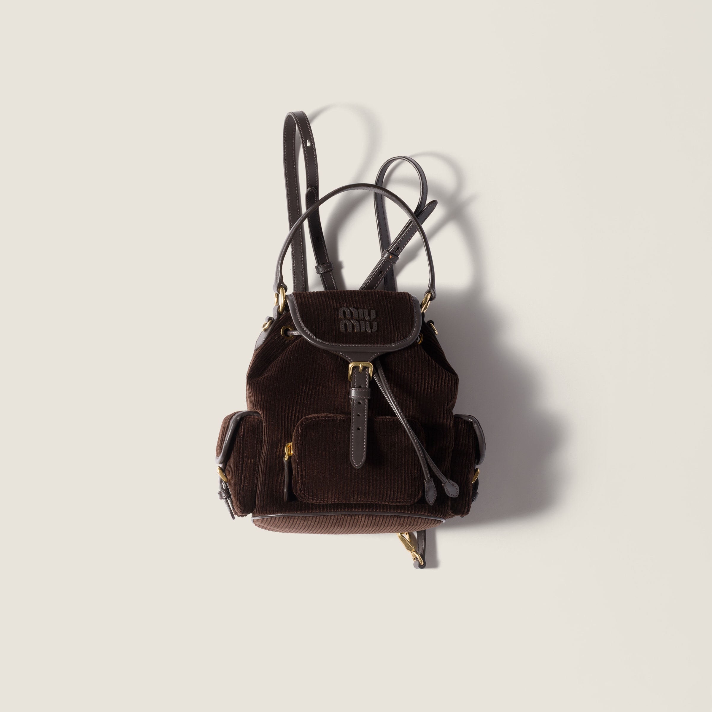 Black Leather Backpack | Miu Miu