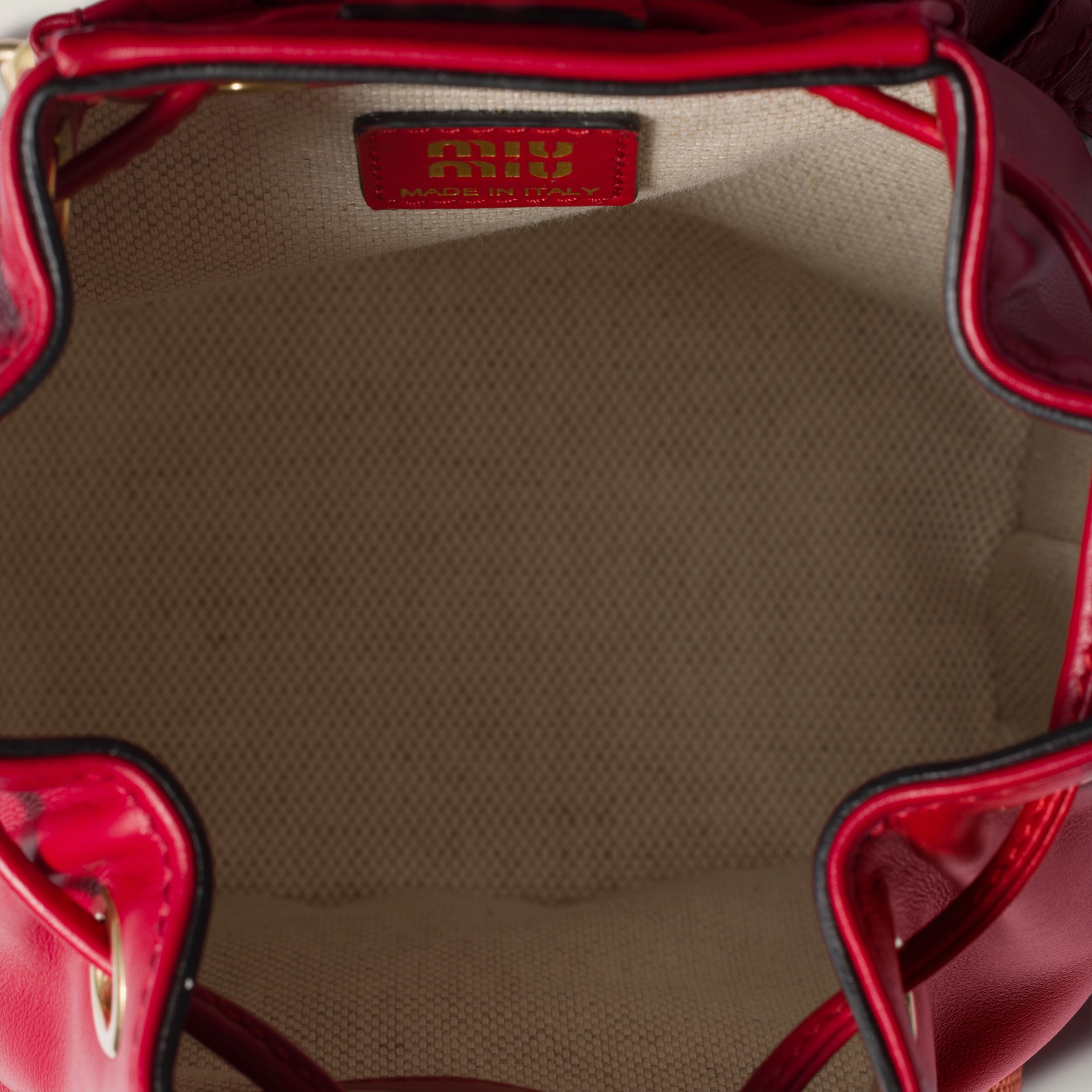 Miu Miu Leather Mini-backpack In Red