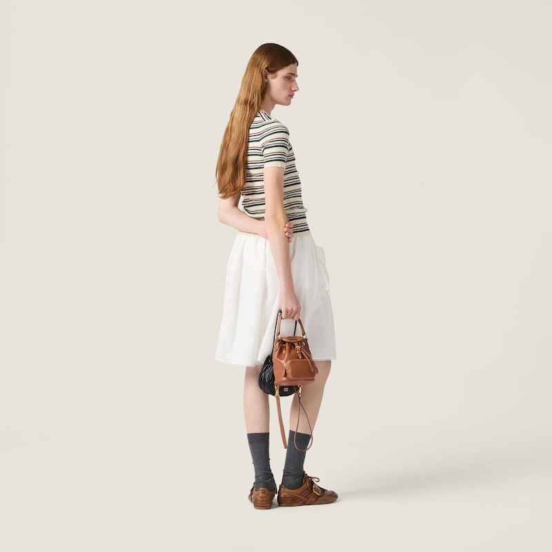 Leather mini-backpack