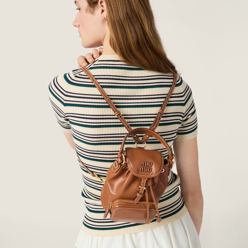 Leather mini-backpack