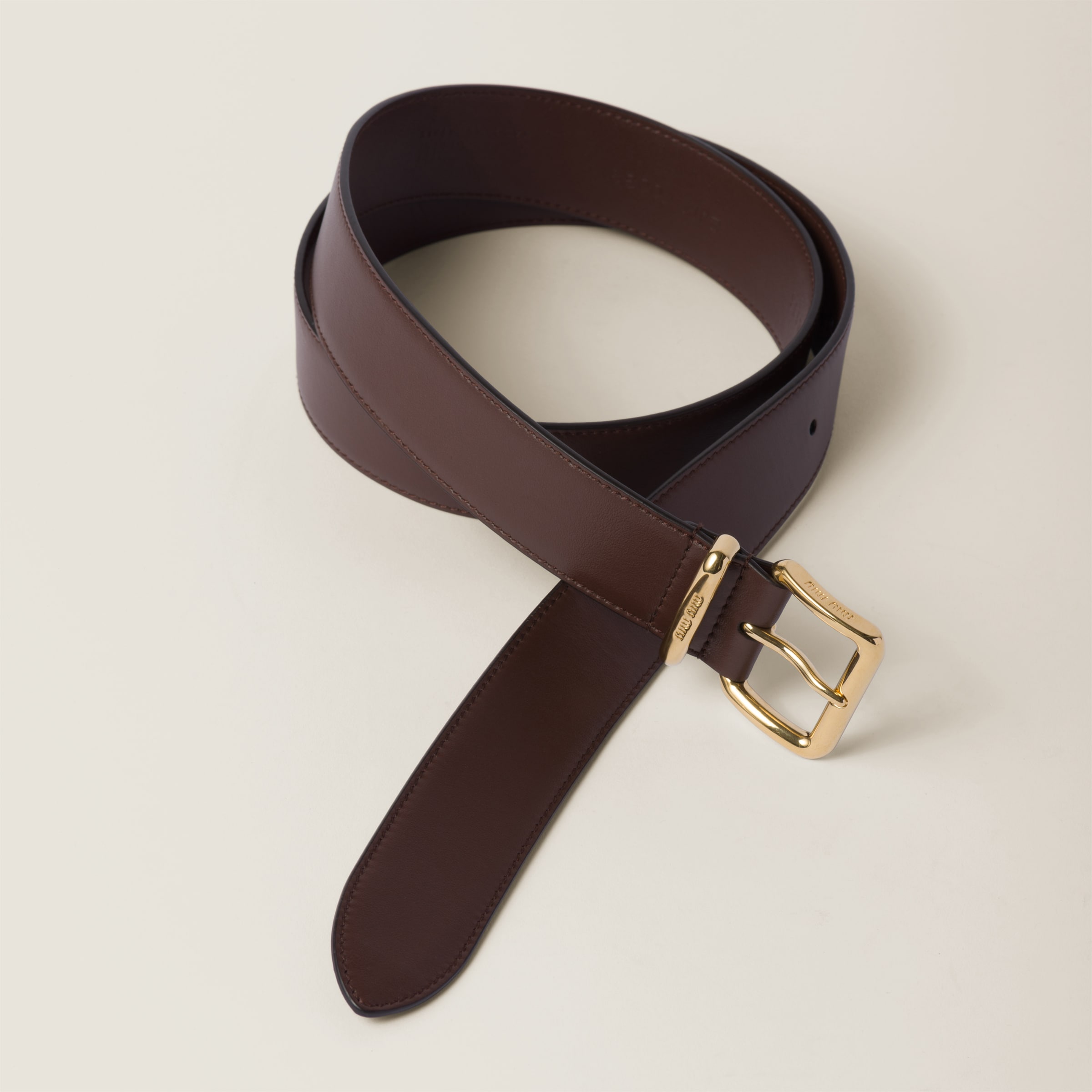 信頼への信頼 レザー ブラウン ベルト Miu Miu | 小物