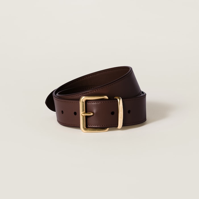 Miu Miu logo-embellished Leather Belt | Black | FARFETCH