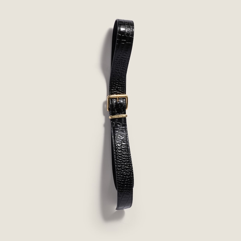 Crocodile embossed calfskin belt