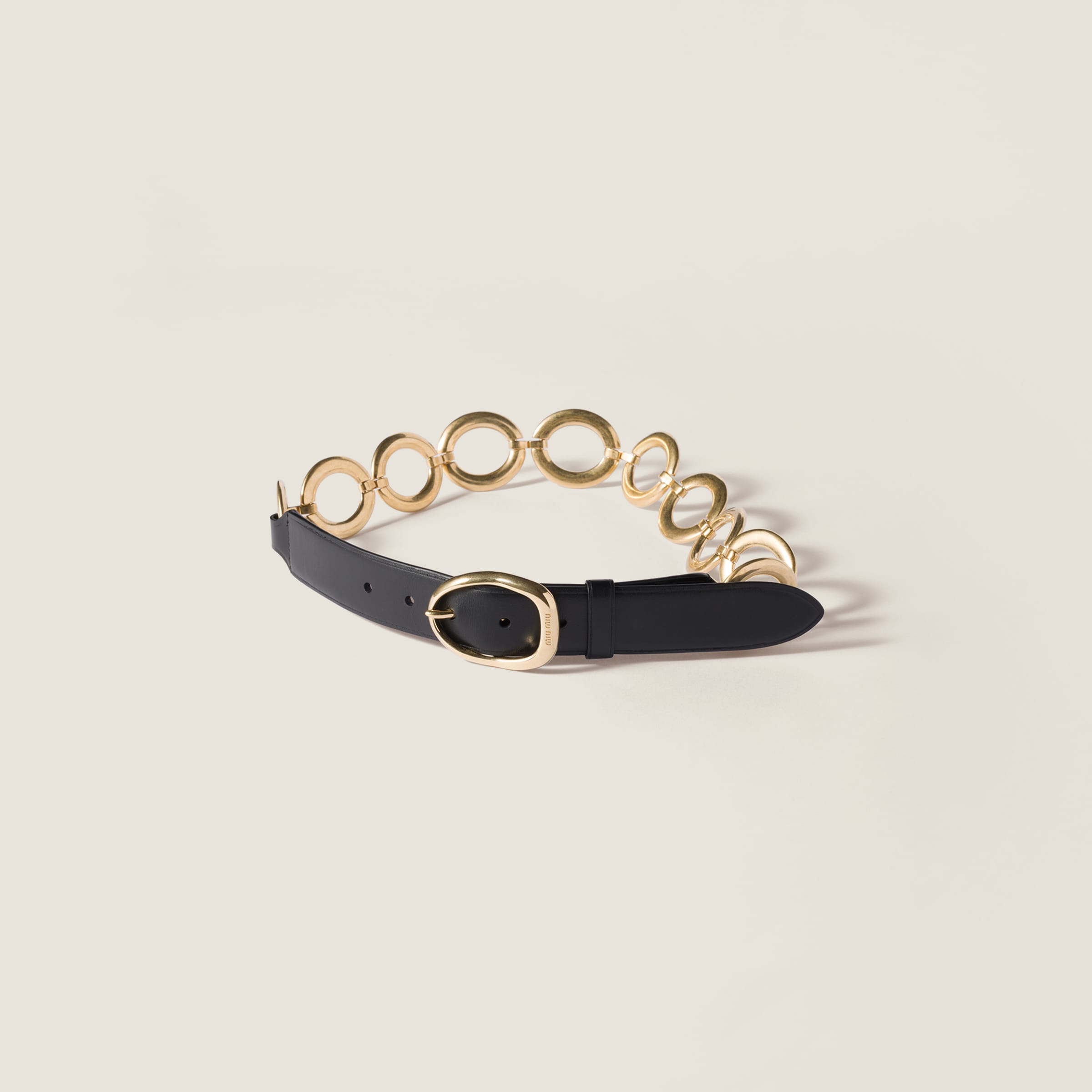 Miu Miu Leather And Metal Belt