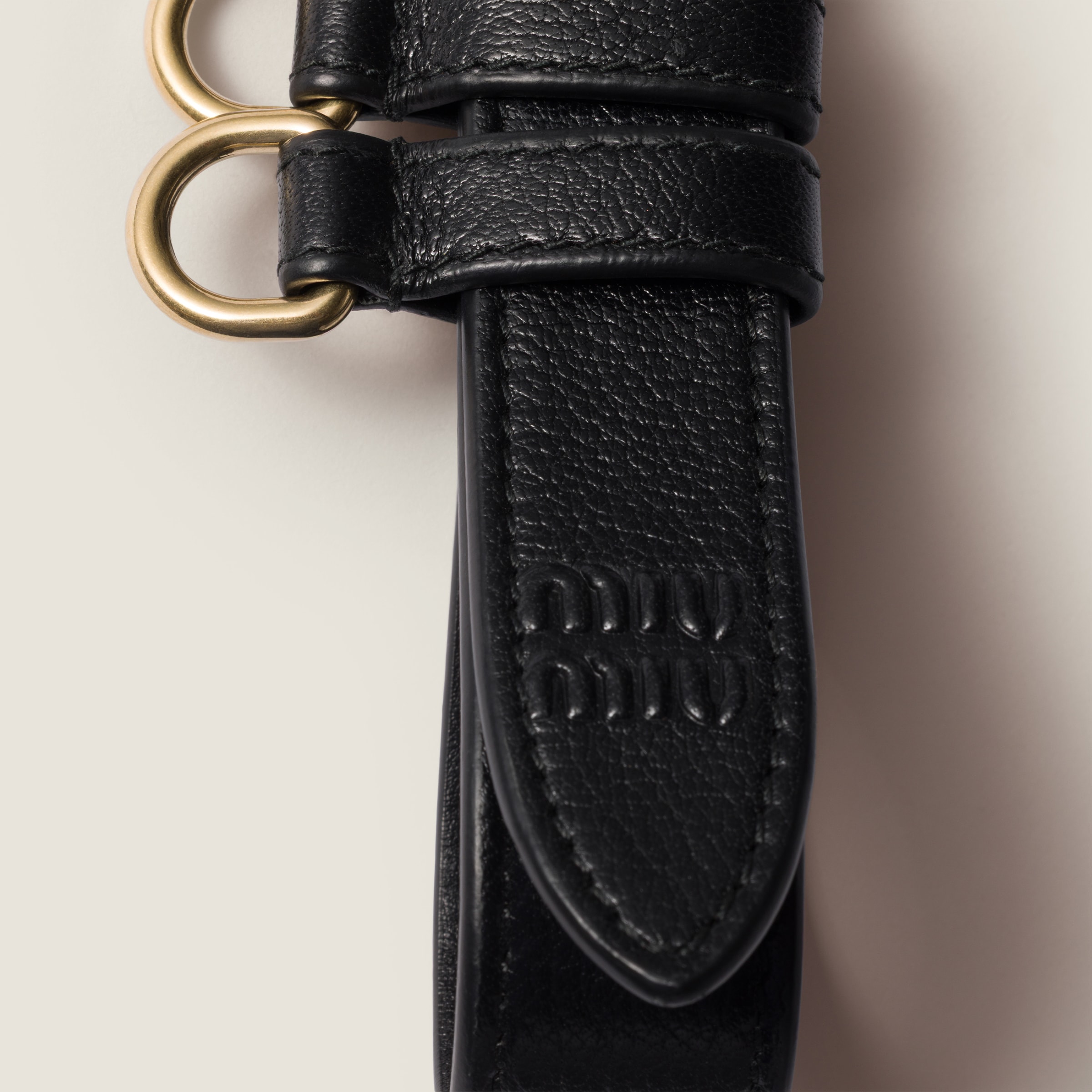 Miu Miu Leather Belt In Black