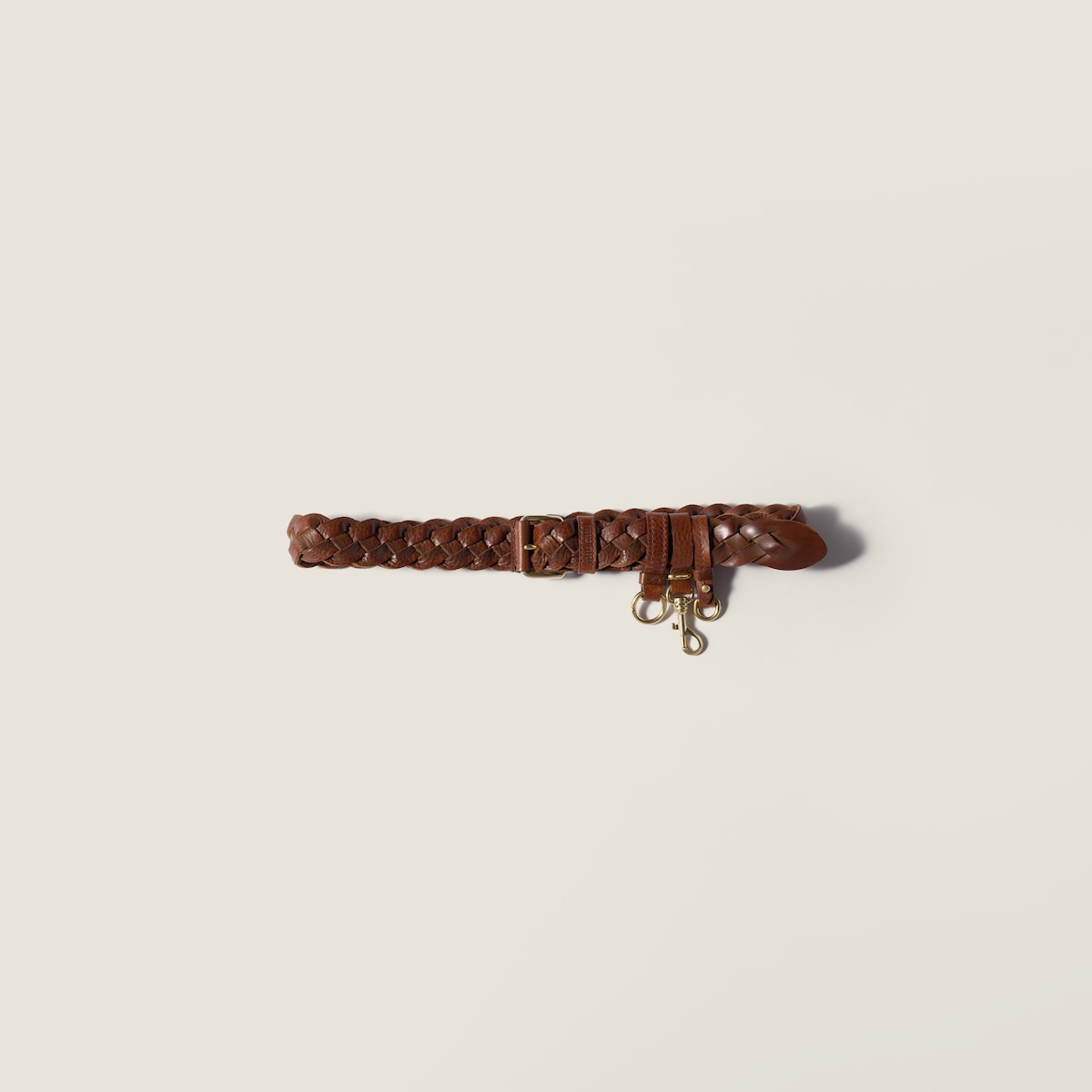 Woven leather belt
