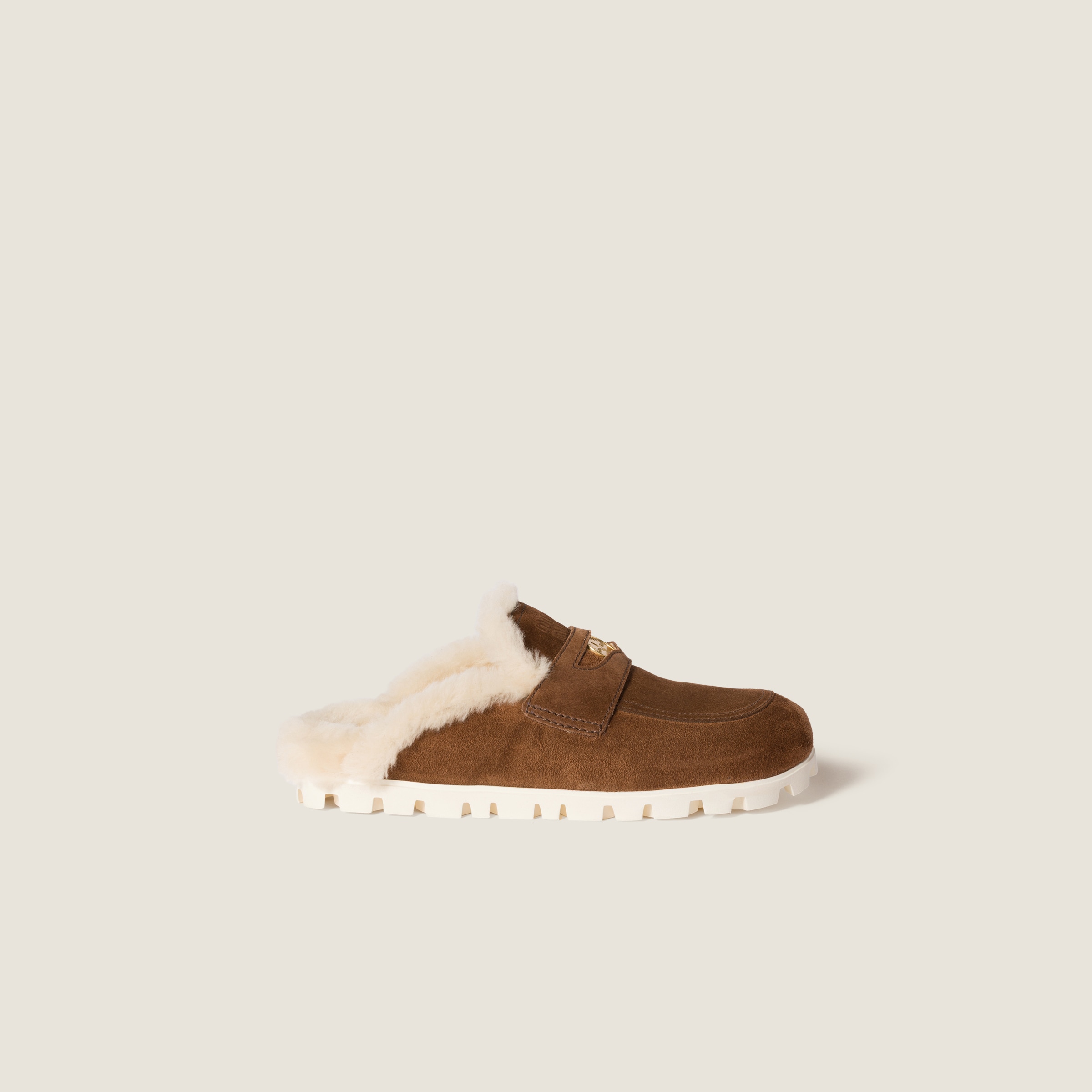Miu Miu Suede Mules In Brown