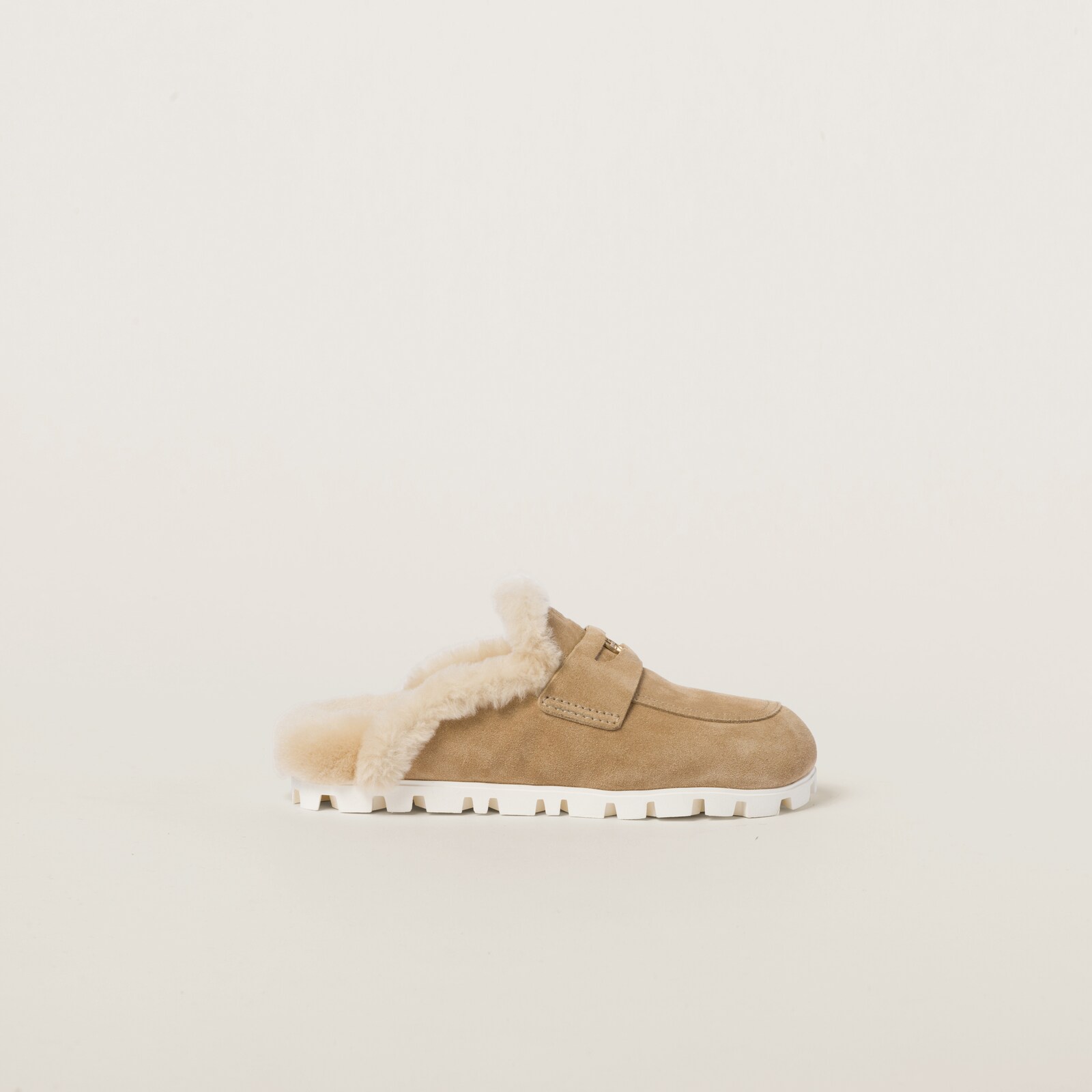 MIUxNEW 530 MULES SNEAKER IN LIGHT BROWN ECRU SUEDE