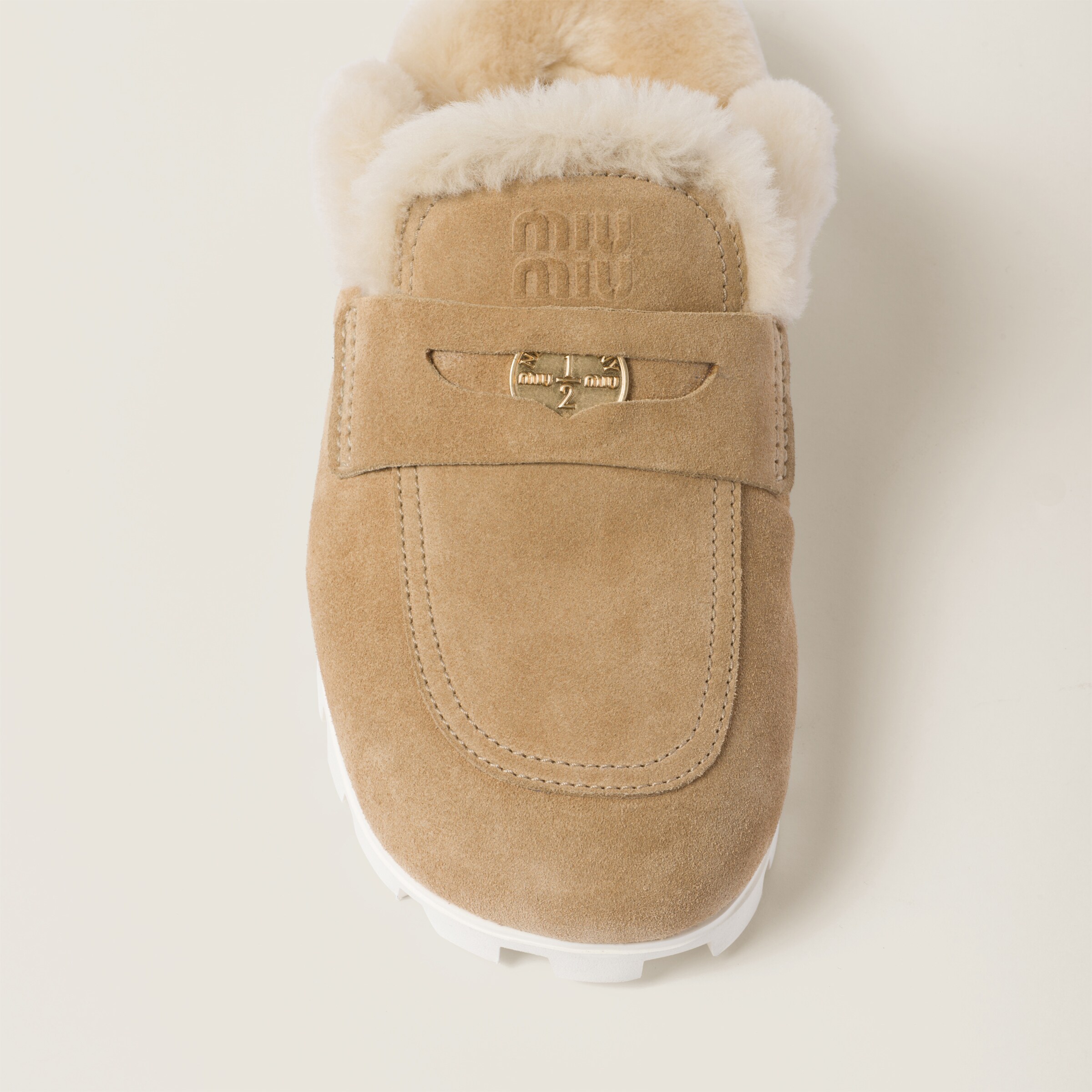 MIUxNEW 530 MULES SNEAKER IN LIGHT BROWN ECRU SUEDE main image 1