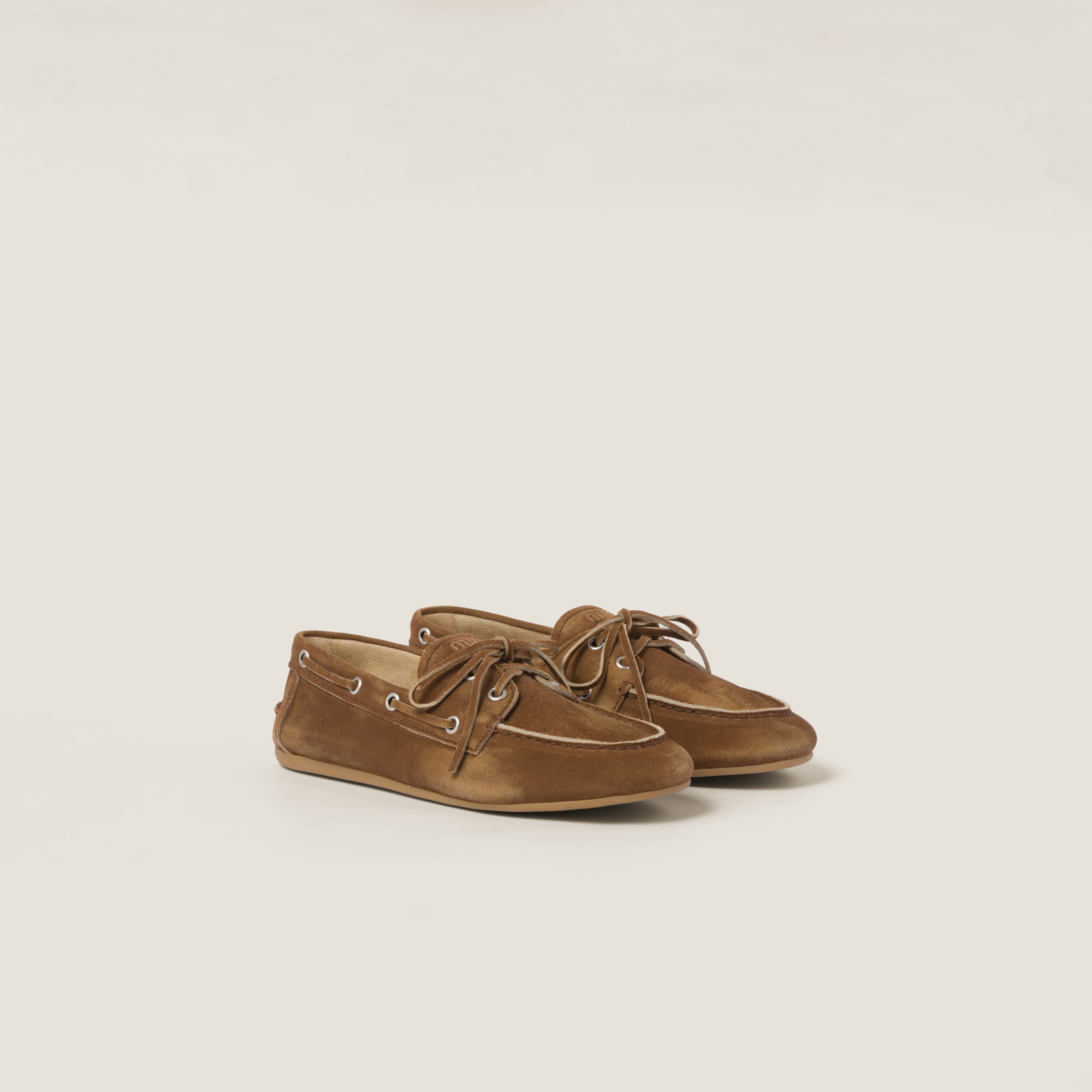 Miumiu Faded Unlined Suede Loafers In Cinnamon