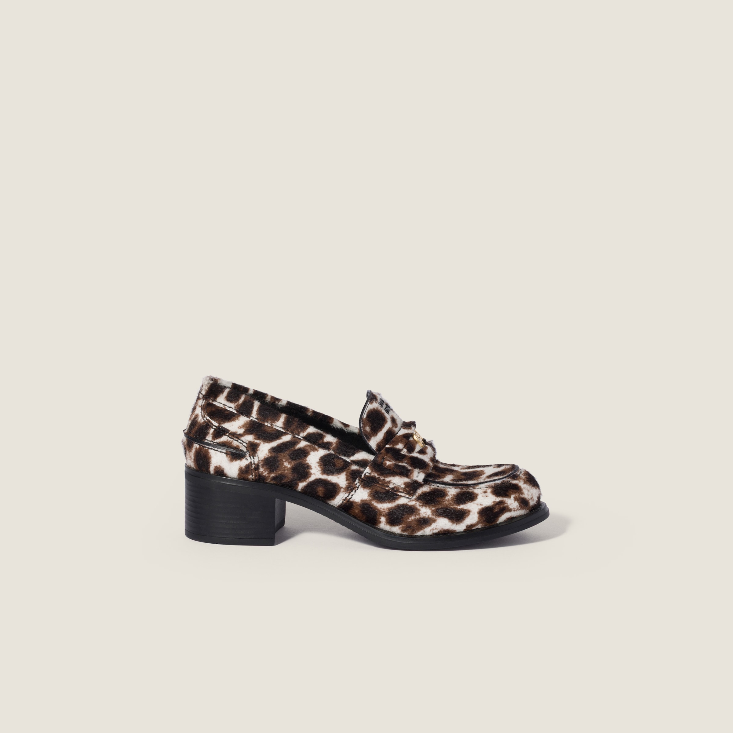 Miu Miu Printed leather loafers