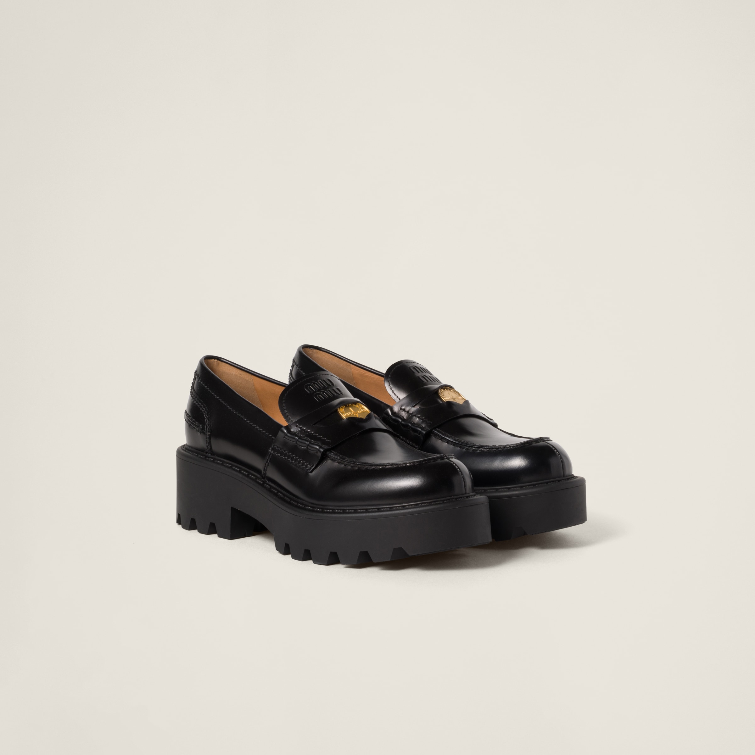 Brushed leather loafers best sale