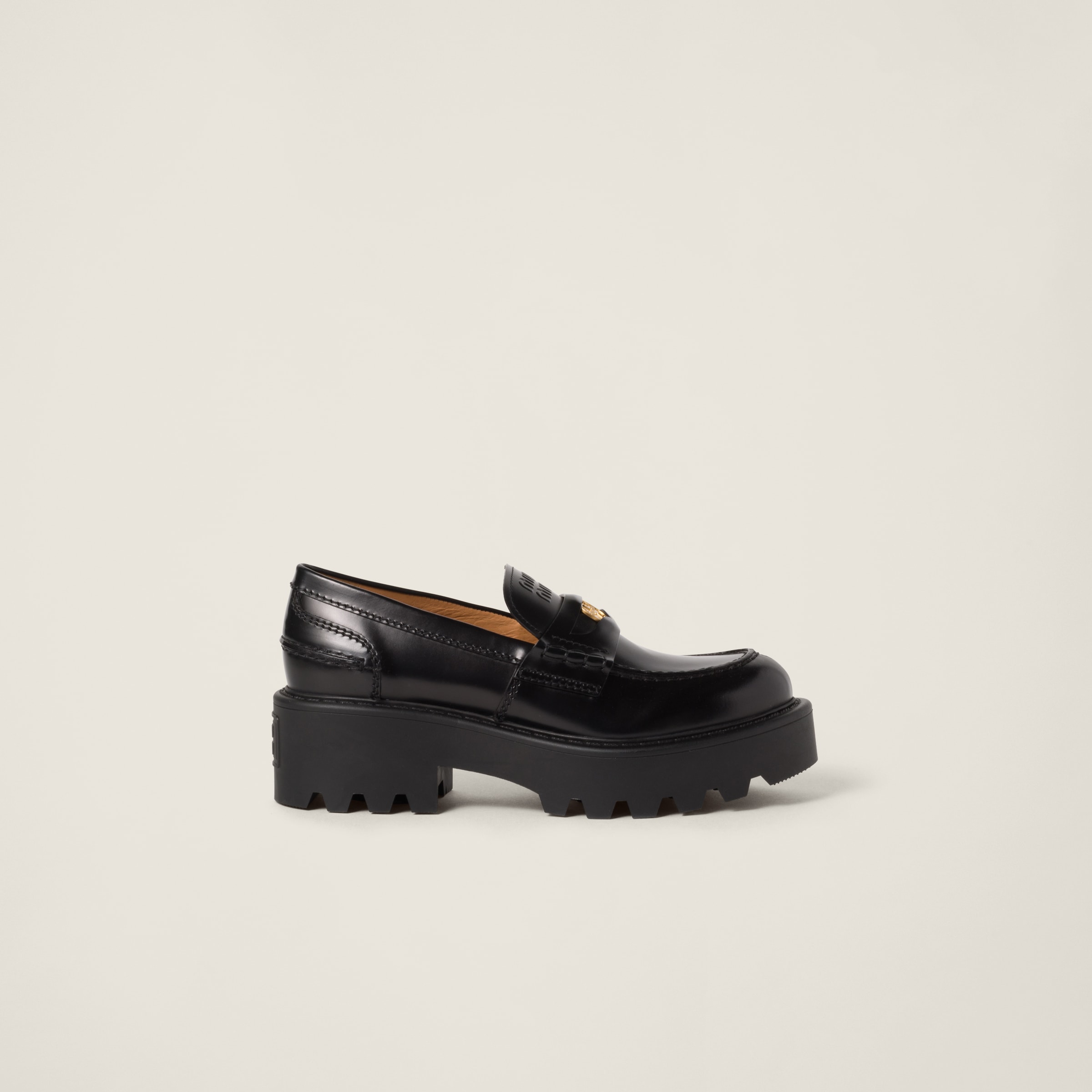 Pre - Loved] Miu Miu Late '90s Cleated Leather Brogues Shoes