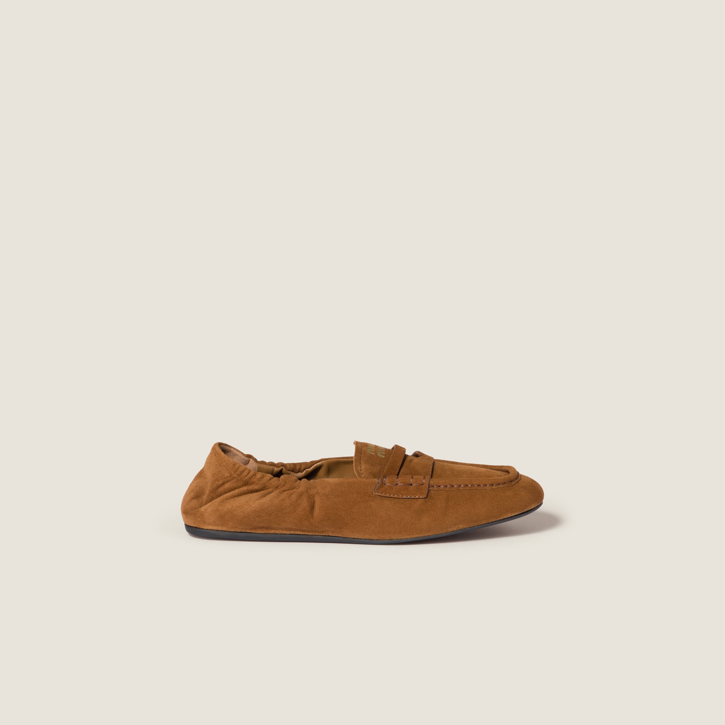 Miu Miu Ruches Suede Loafers