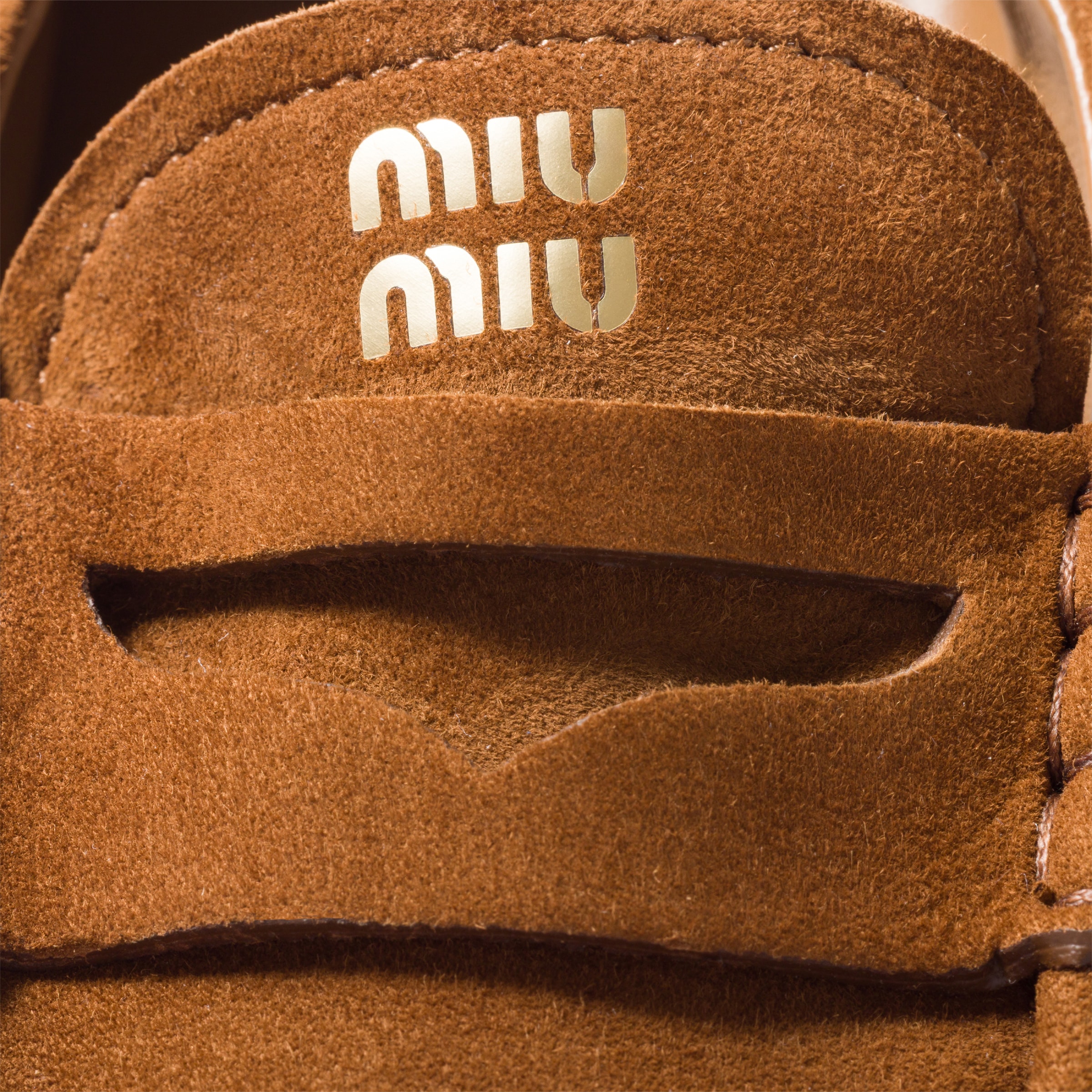 Miu Miu Ruches Suede Loafers