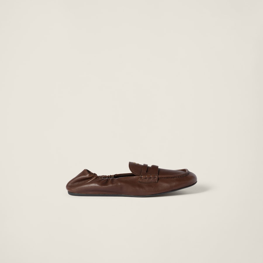 Bruyere holz Loafer Aus Nappa leder Miu Miu