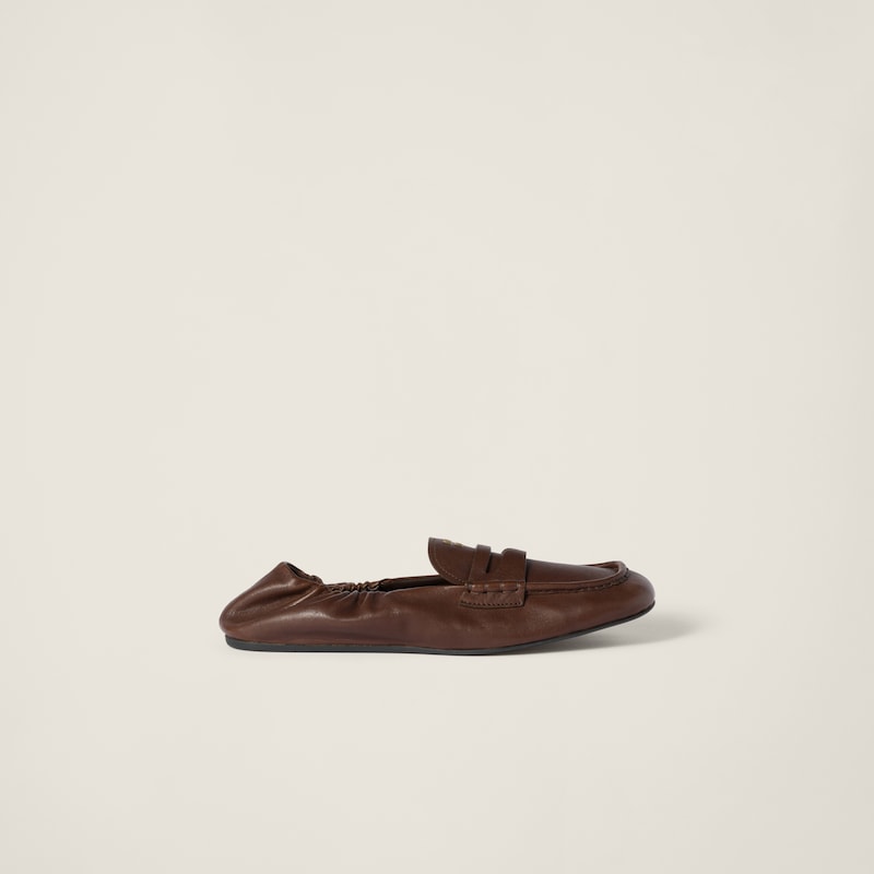 Ruches nappa leather loafers