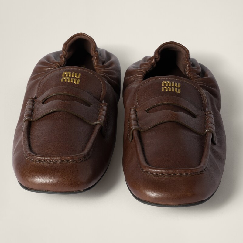 Ruches nappa leather loafers