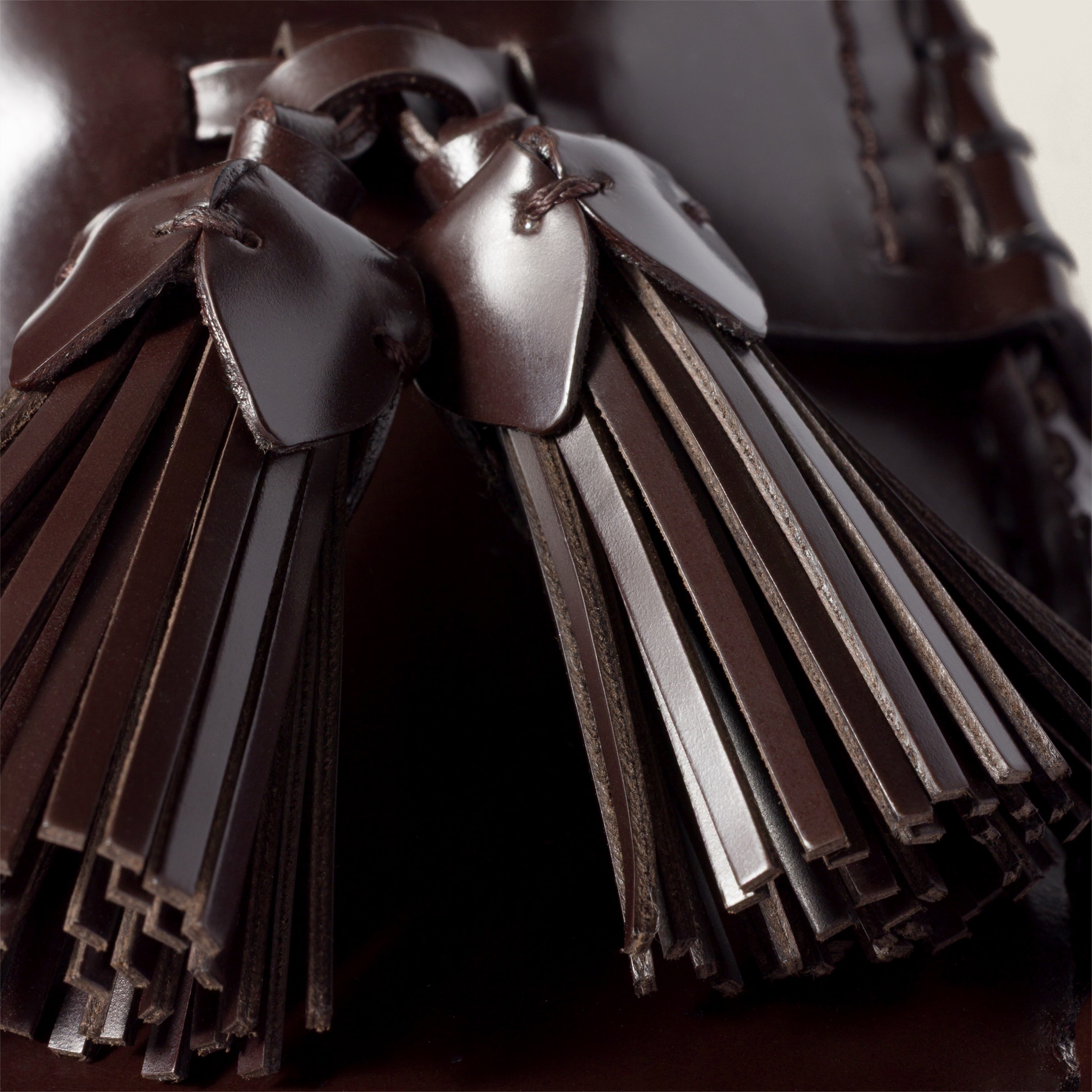 Miu Miu Tassel Loafers In Polished Leather In Brown