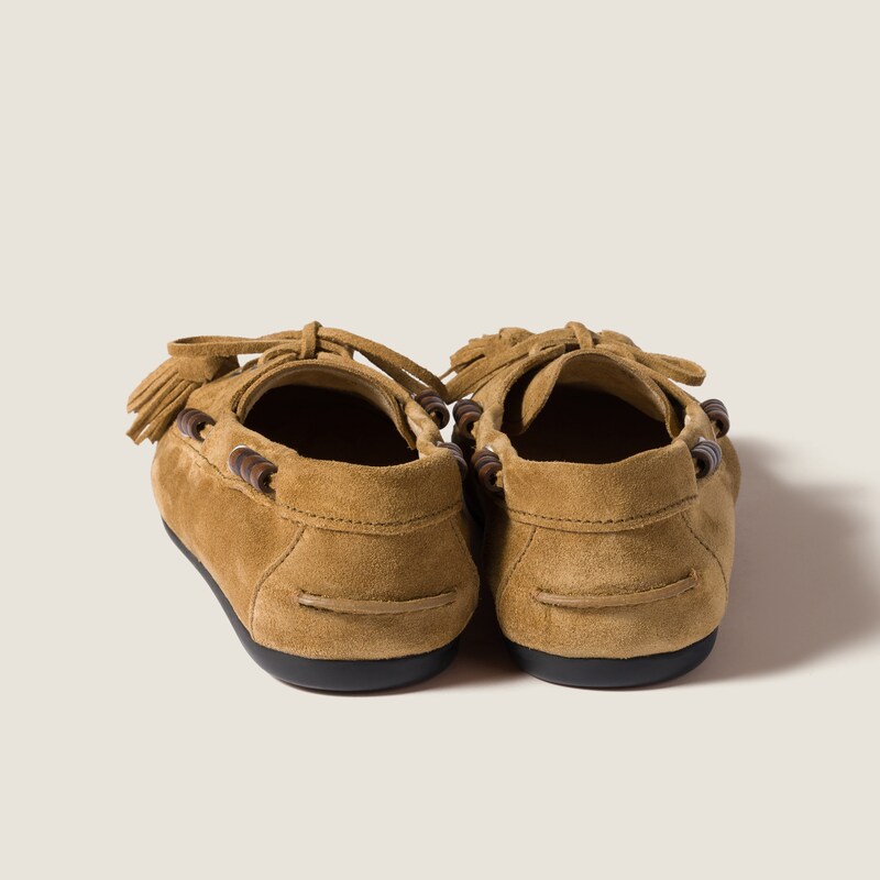 Suede tassel loafers