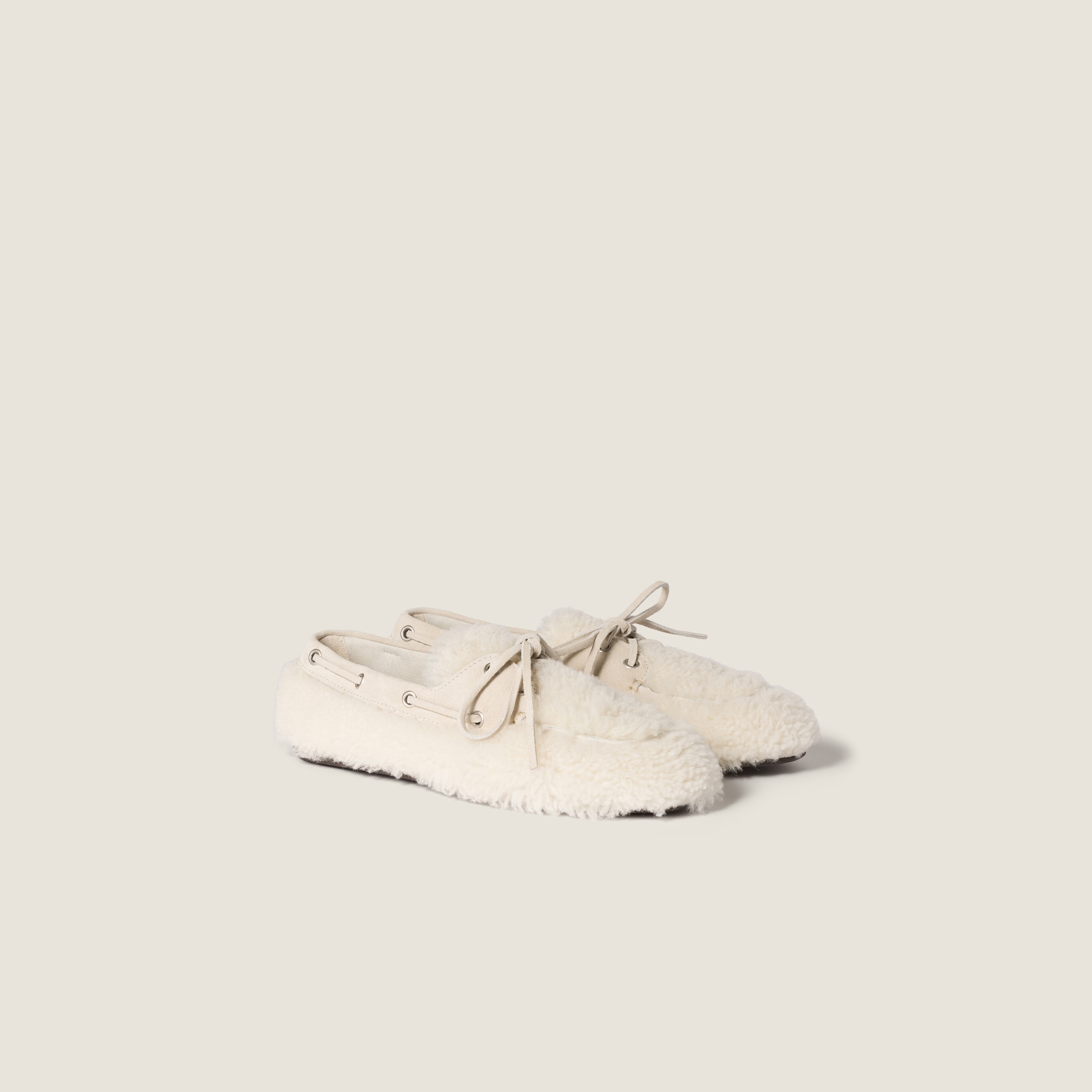 Miu Miu Shearing Loafers In Animal Print