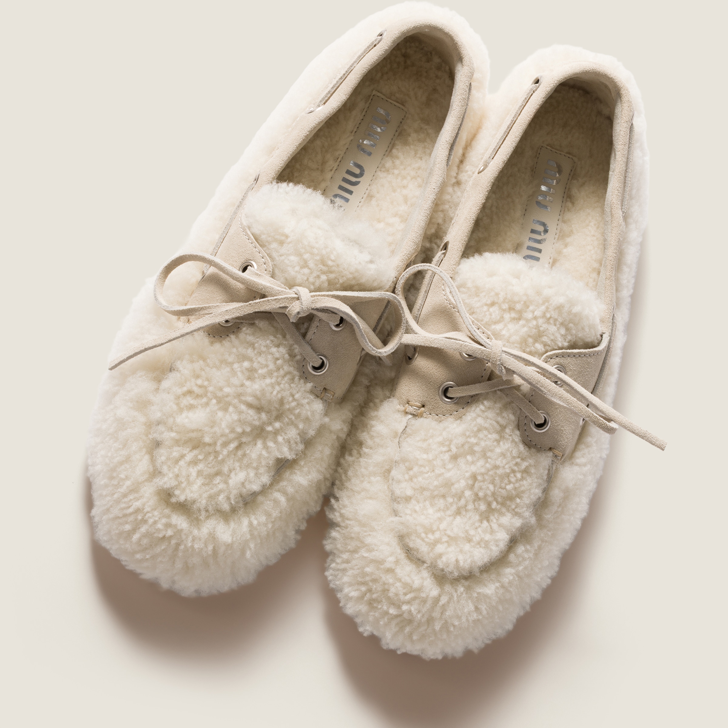 Miu Miu Shearing Loafers In Animal Print