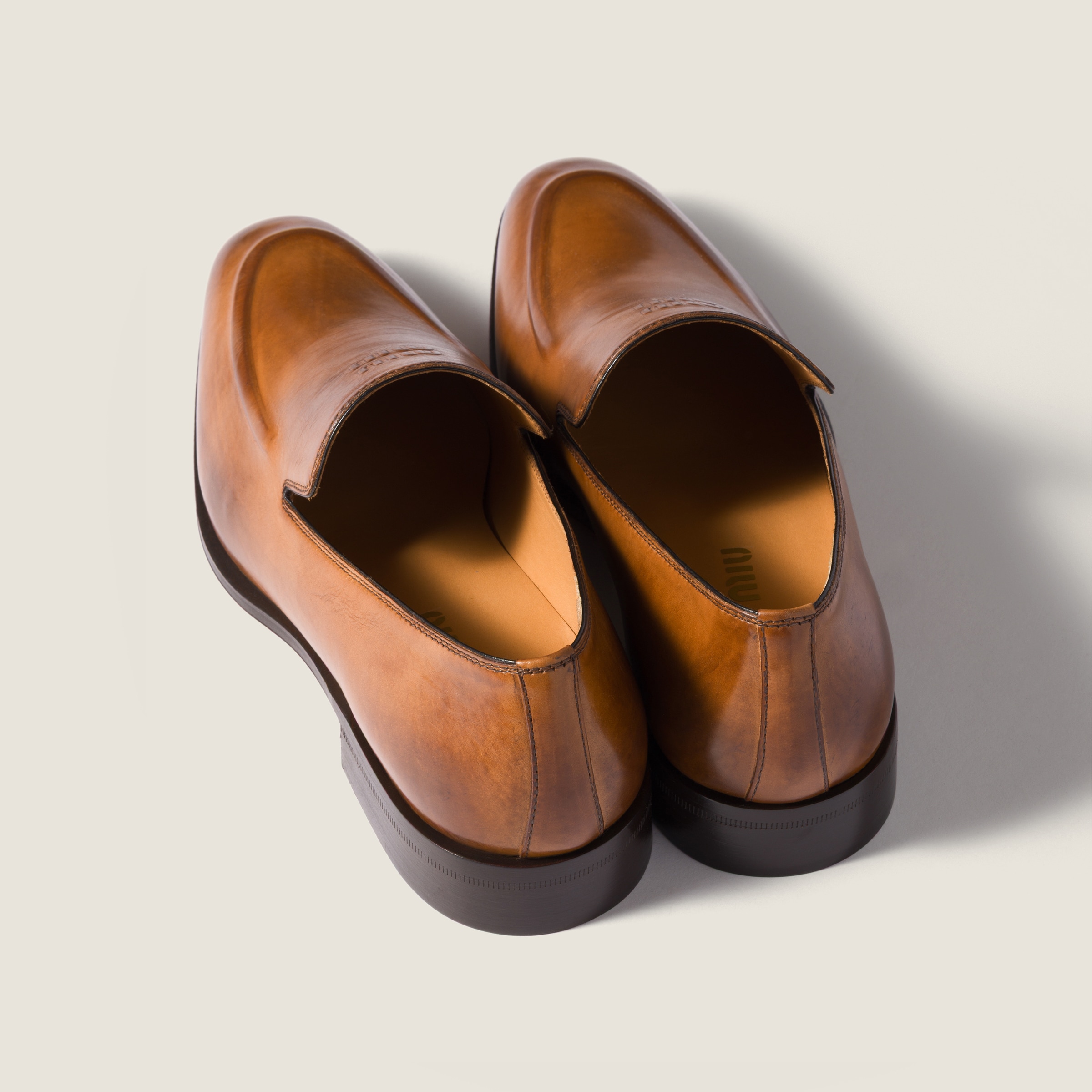 Miu Miu Leather Loafers In Animal Print